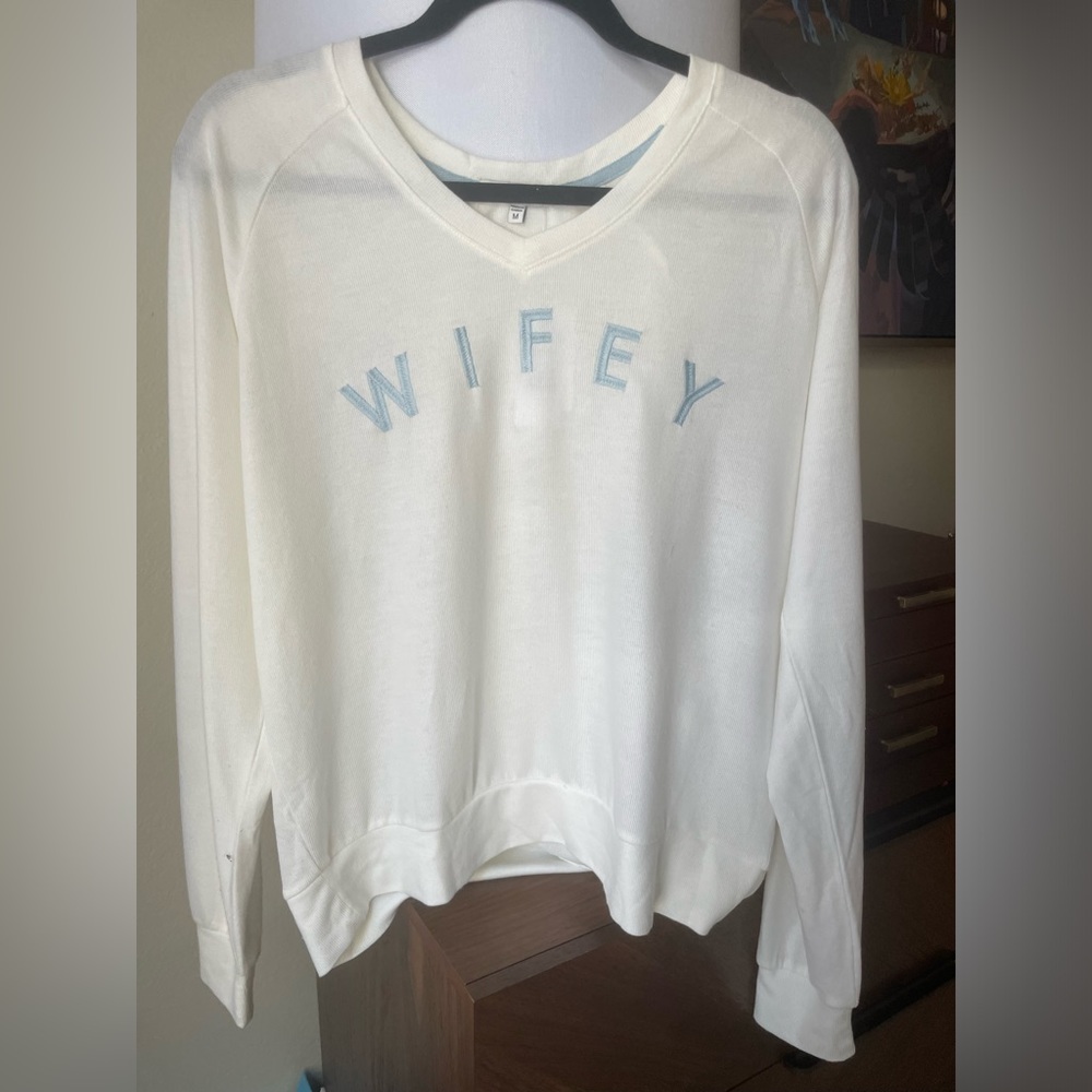 NWT PJ Salvage ‘Wifey’ pajama long sleeve shirt. Size M.
